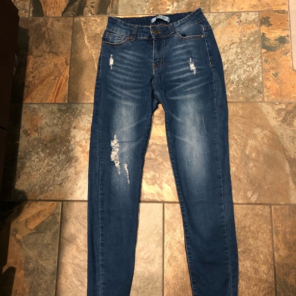 Wax Dark Blue Skinny Jeans - Picture 3 of 5